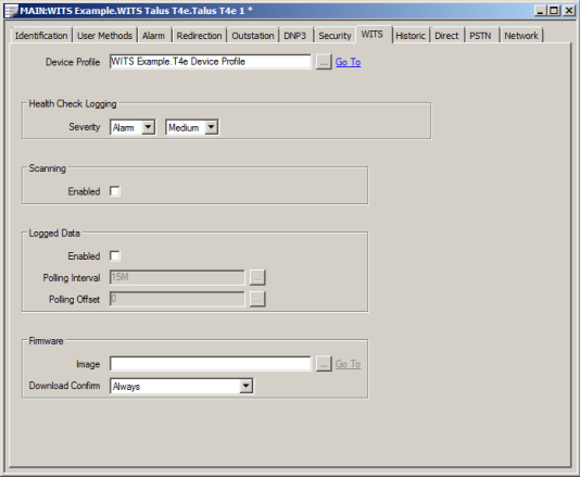 WITS Outstation Form > WITS tab